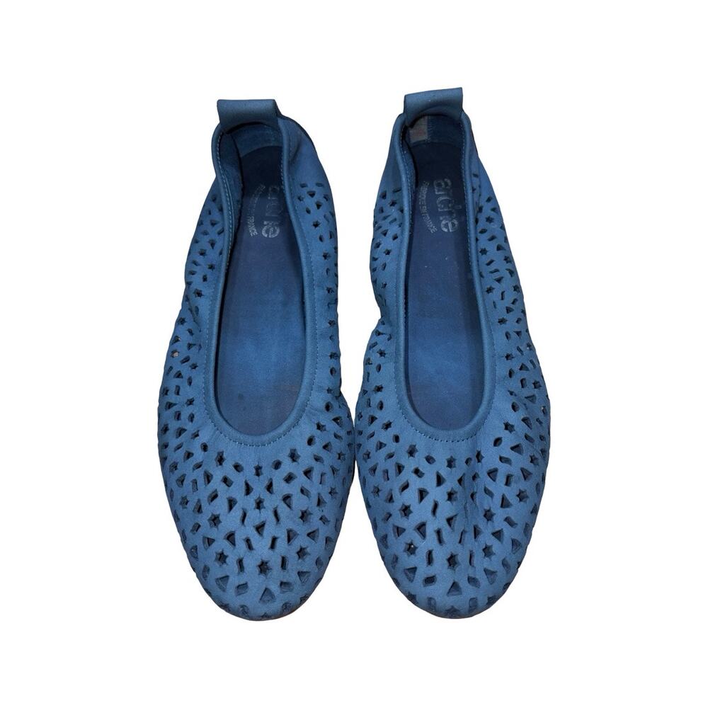 Arche Lilly Leather Blue Perforated Ballet Flats   Size: FR 38 US 7